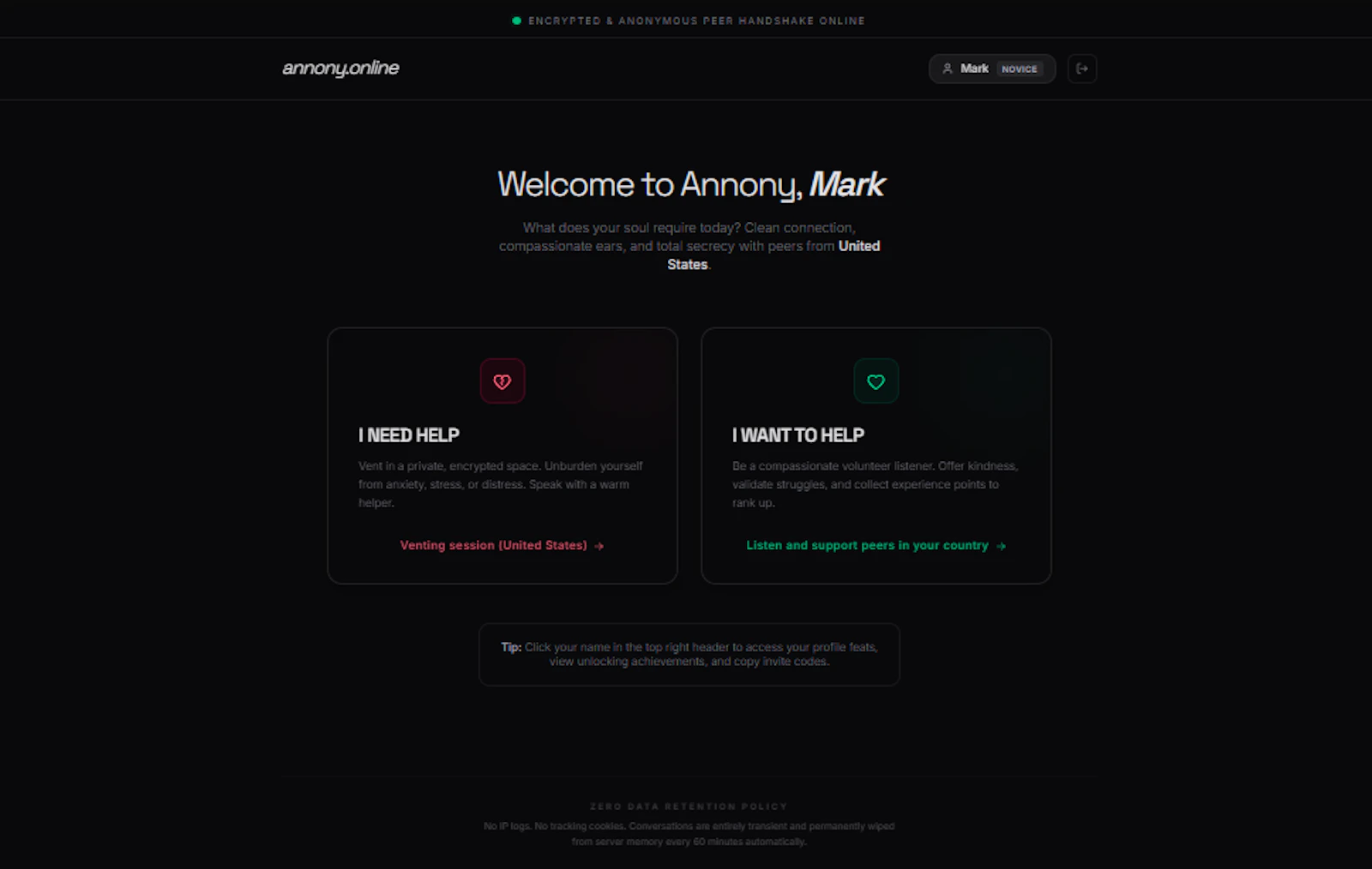 annony.online Private Support screenshot 1