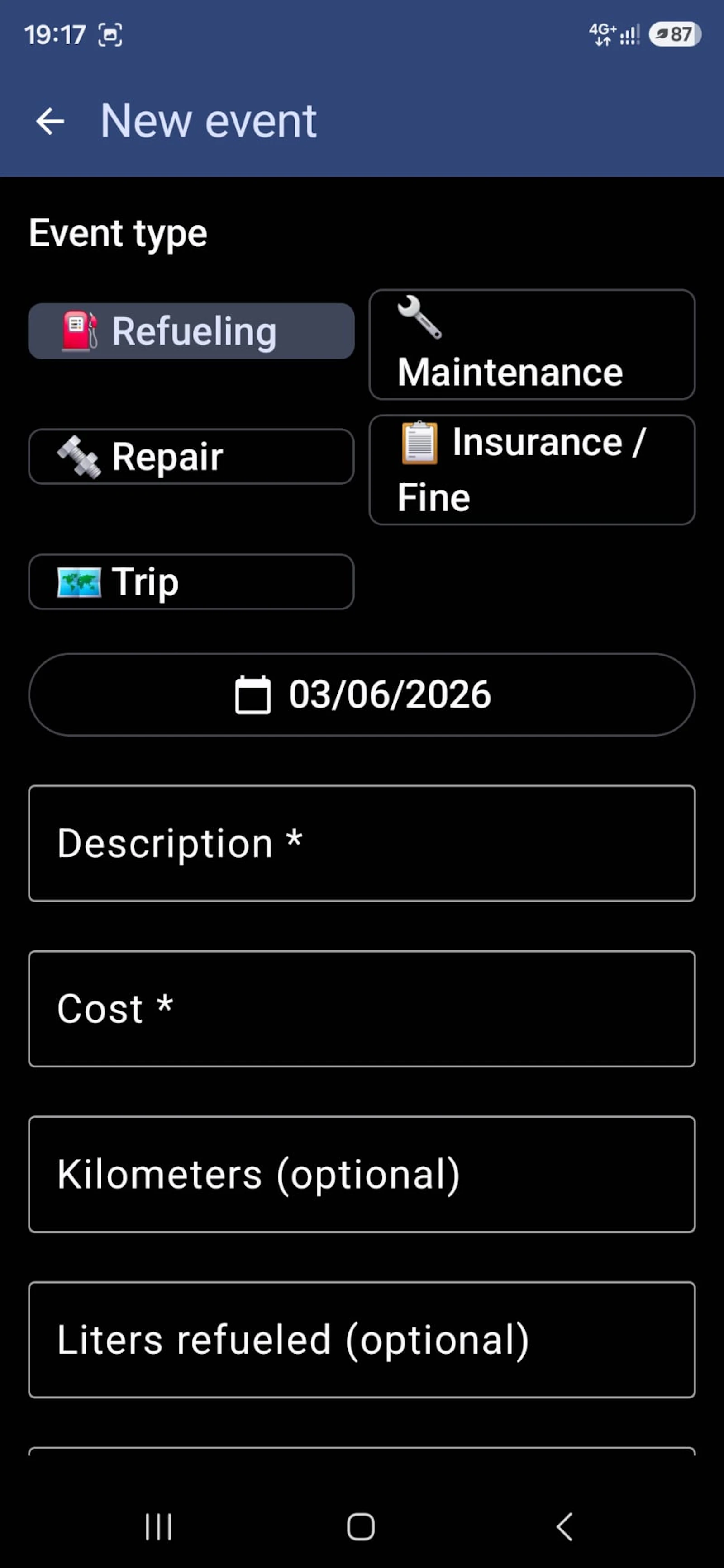 Car Diary – Vehicle Logbook screenshot 4