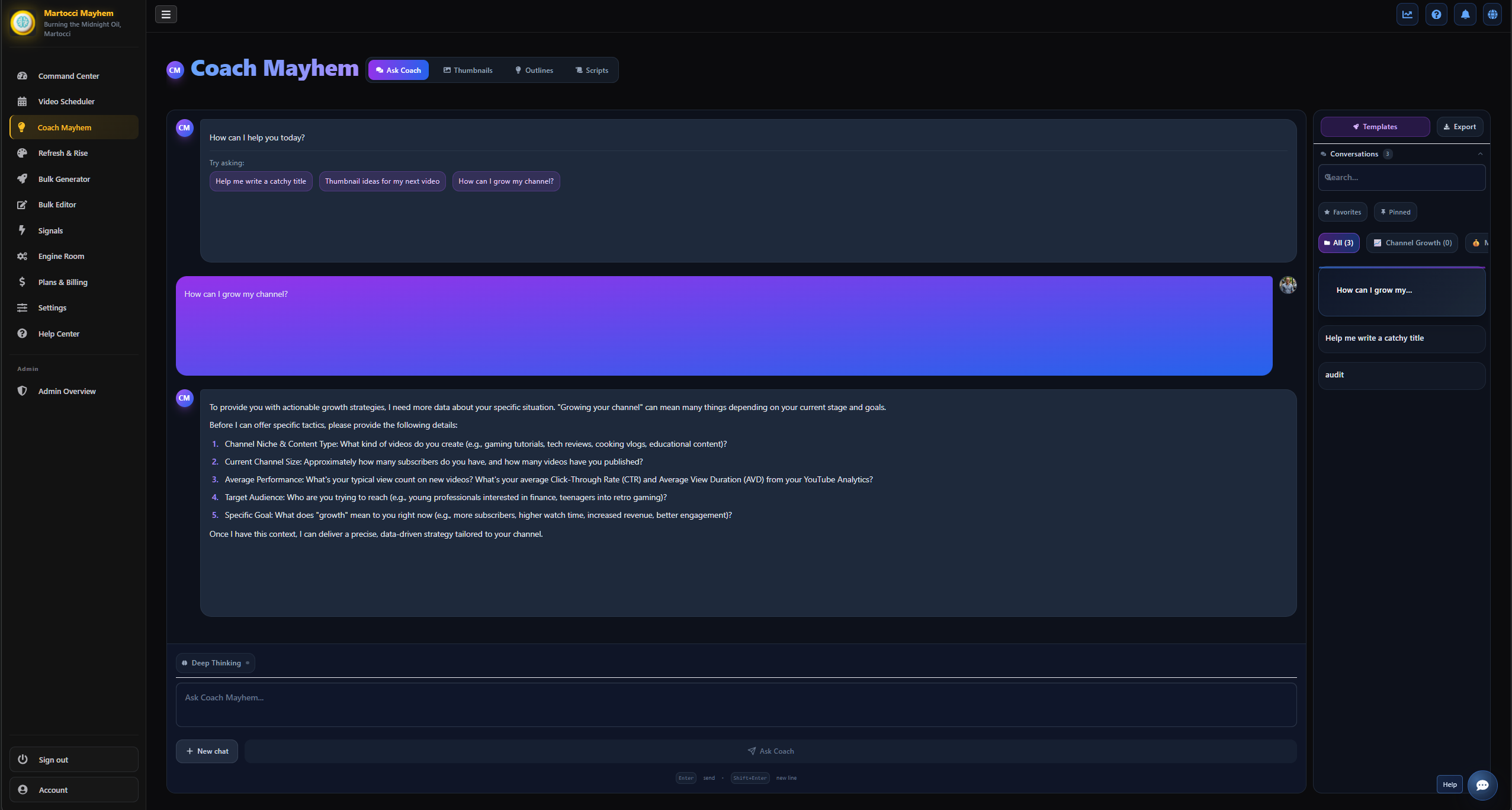 Analytics + Content for YouTube creators gallery image