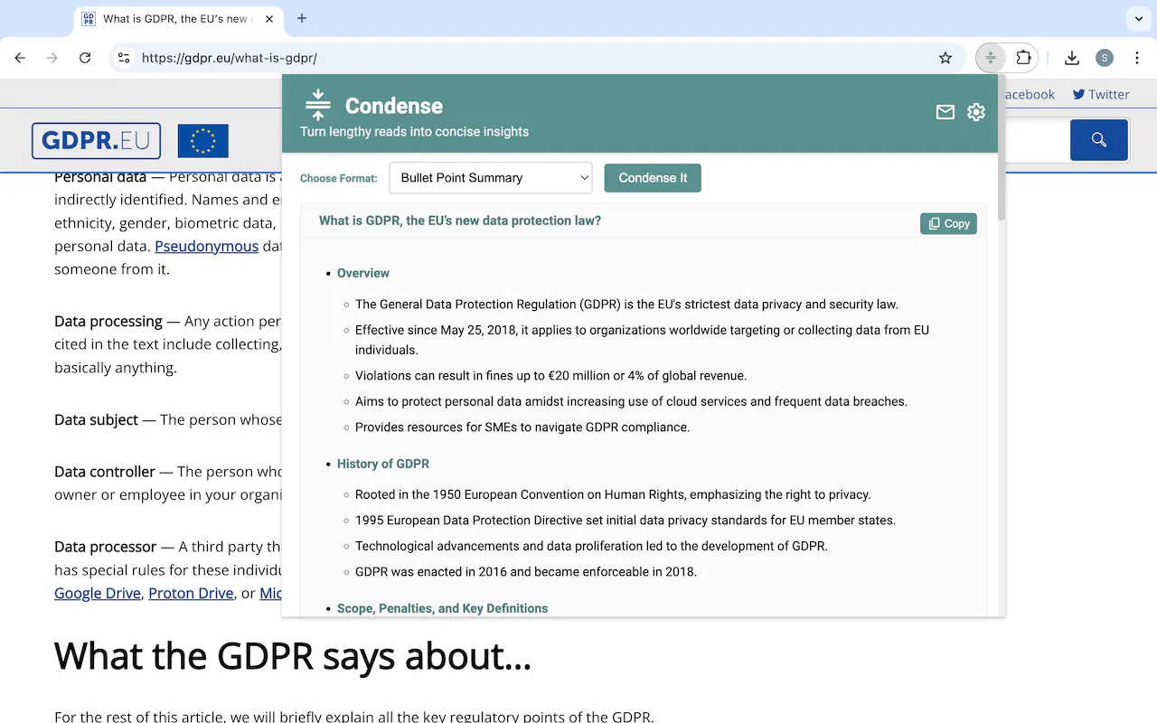 Condense (Chrome Extension) gallery image