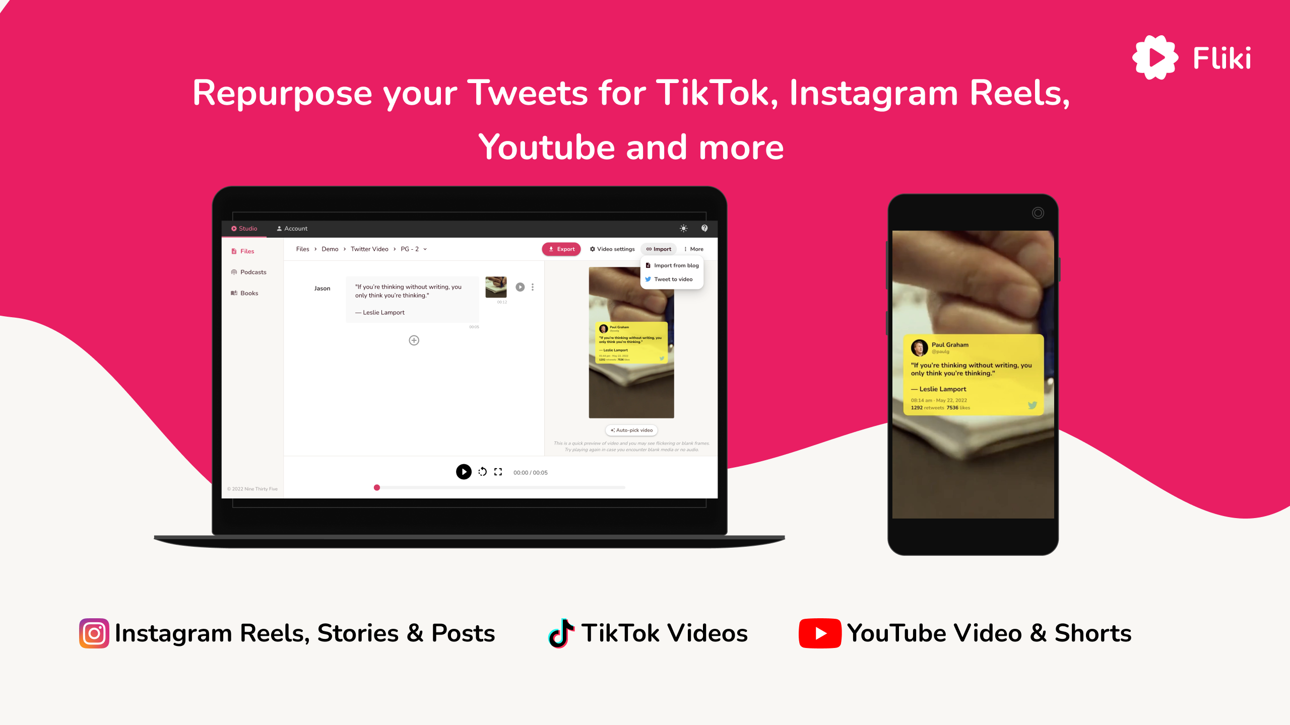 Tweet à la vidéo de Fliki media 3