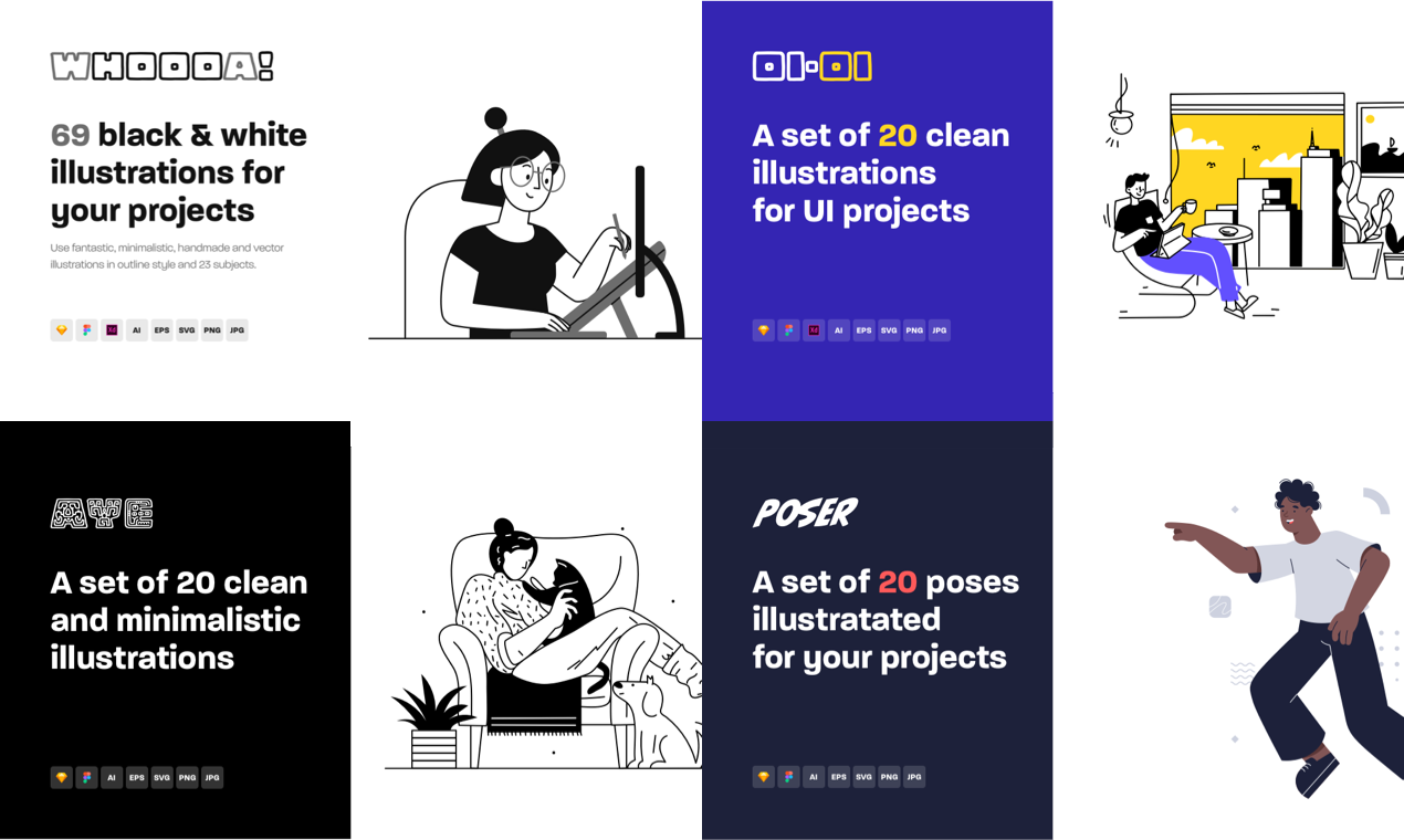Mídia 1 de Clube de ilustrações gratuitas