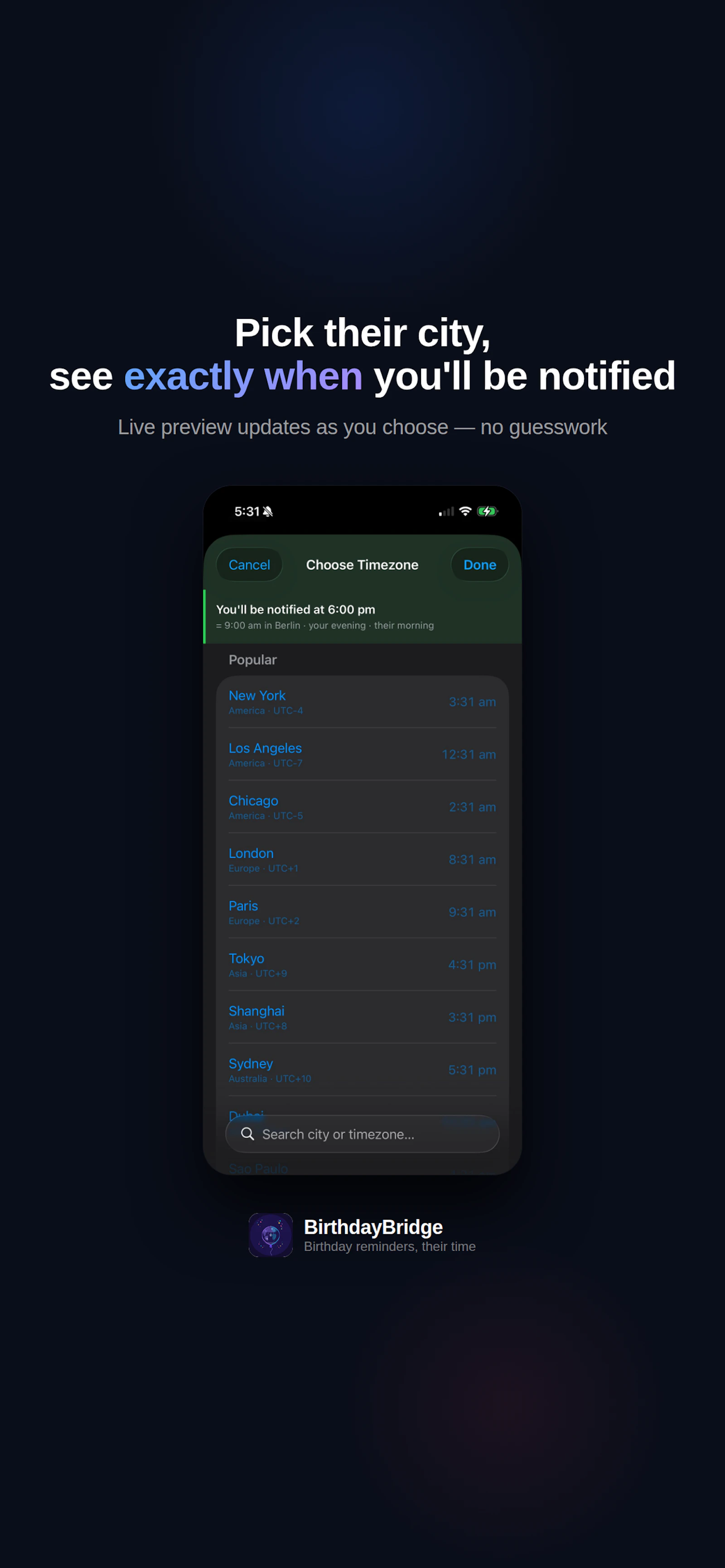 BirthdayBridge screenshot 2