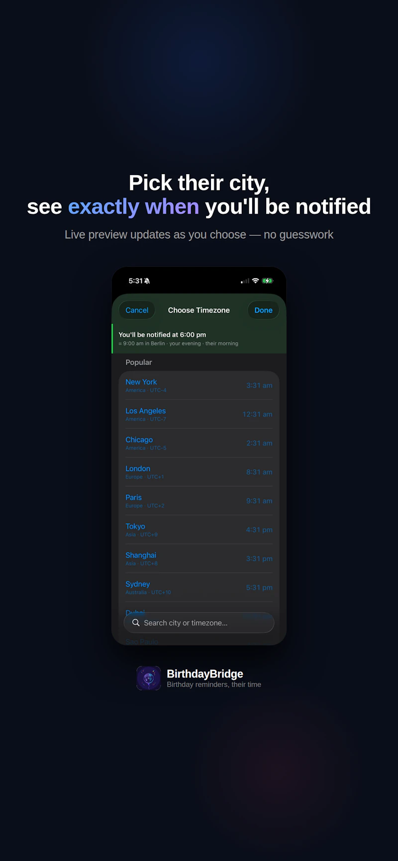 BirthdayBridge screenshot 2