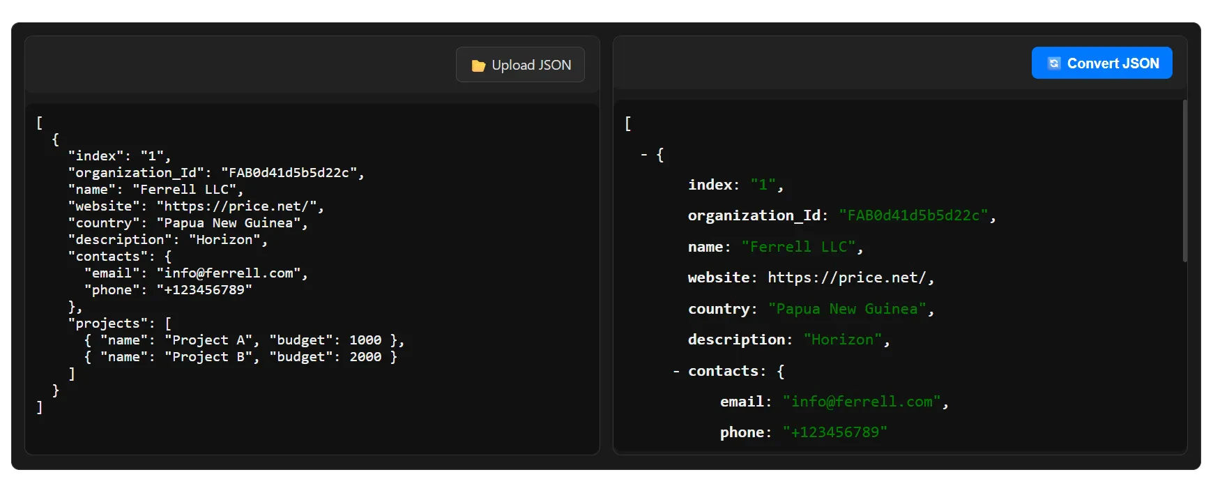 DataFrog — Online Data Conversion Tools screenshot 3