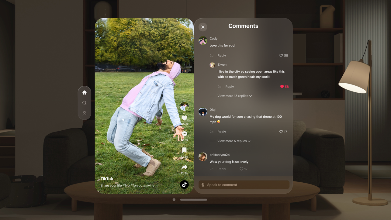 Tiktok pour Vision Pro media 2