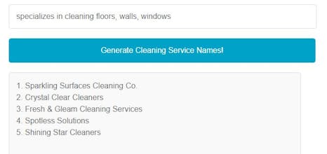 Cleaning Service Name Generator gallery image