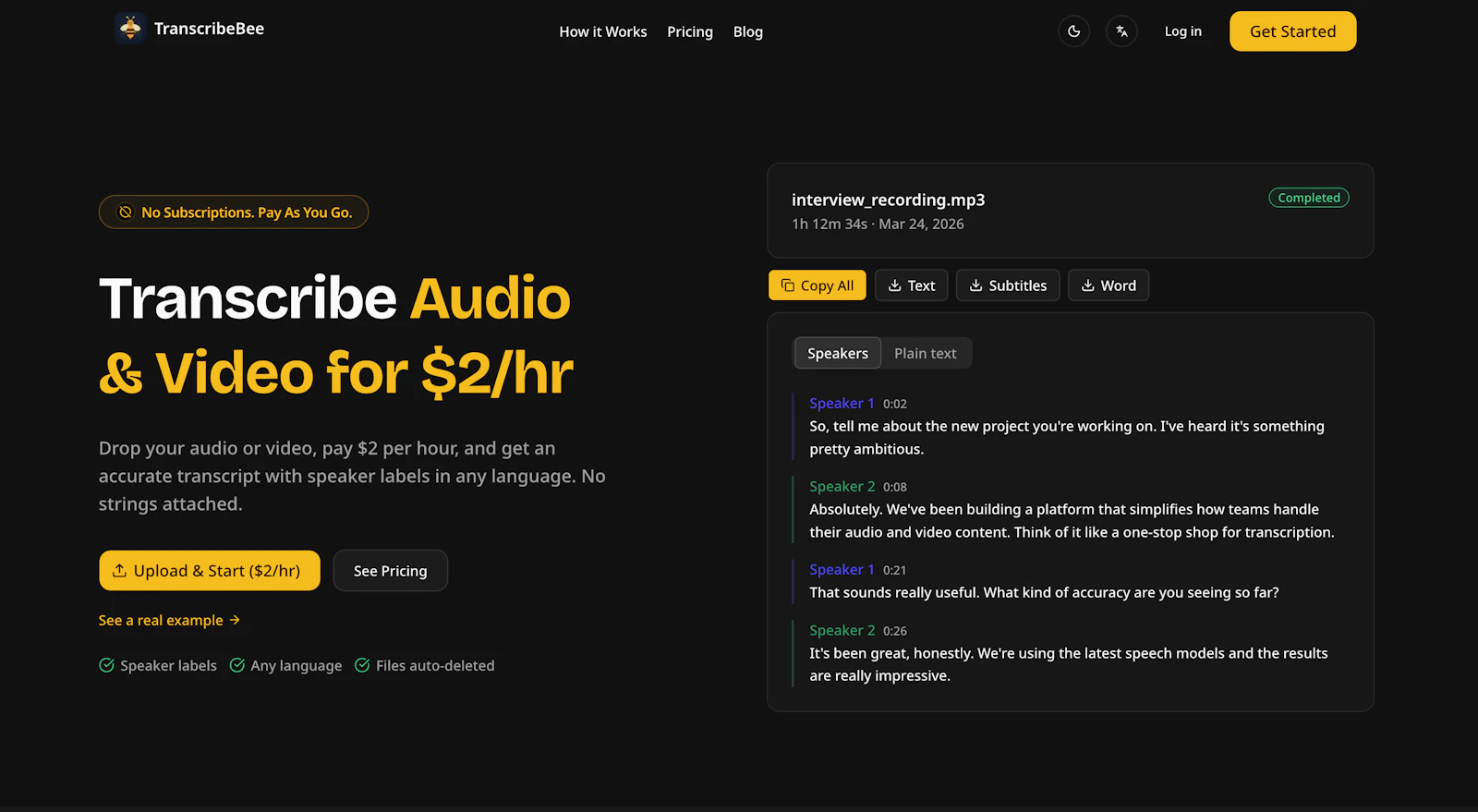 TranscribeBee screenshot 1