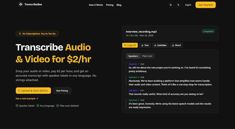 TranscribeBee screenshot 1