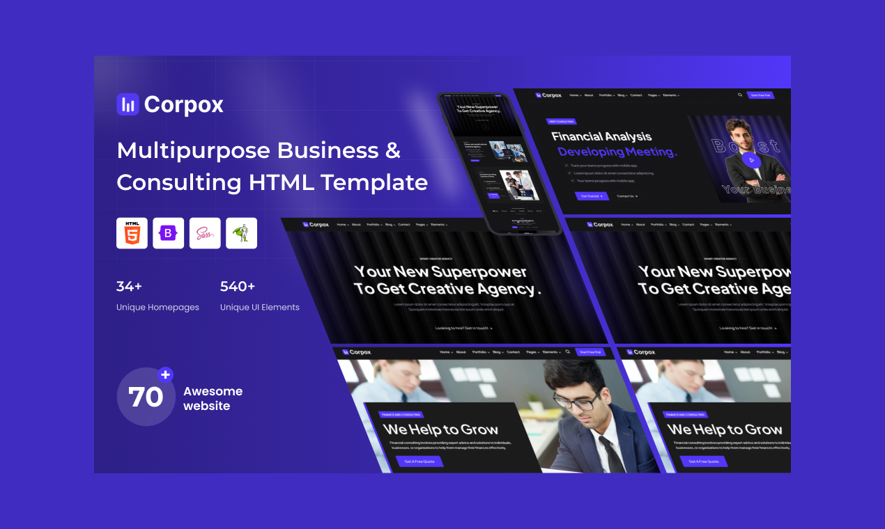 Corpox - Business consulting html bootstrap5 template media 1