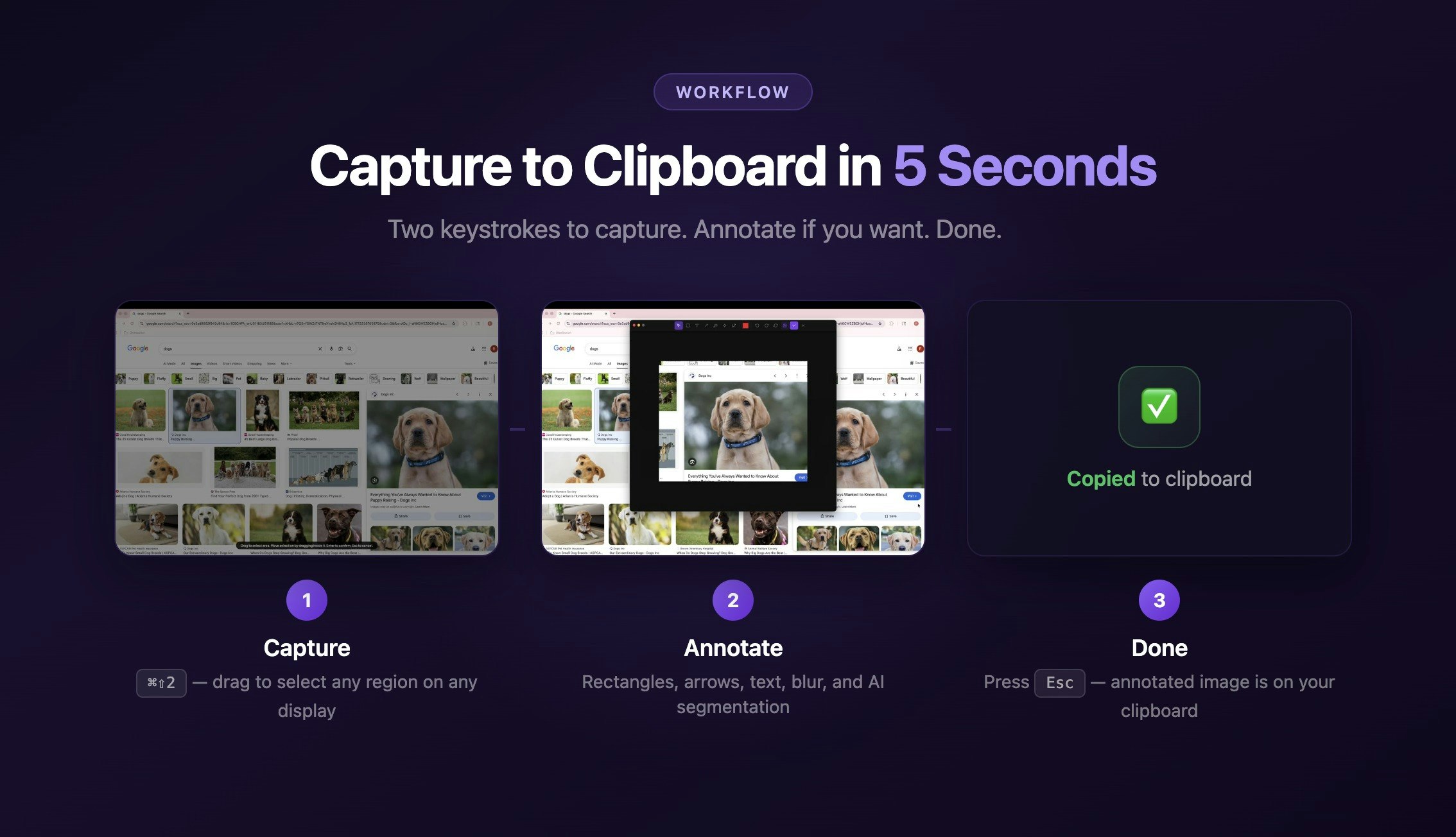 Snip - AI-powered macOS Screenshot Tool - Screenshot 2 showing product features and functionality
