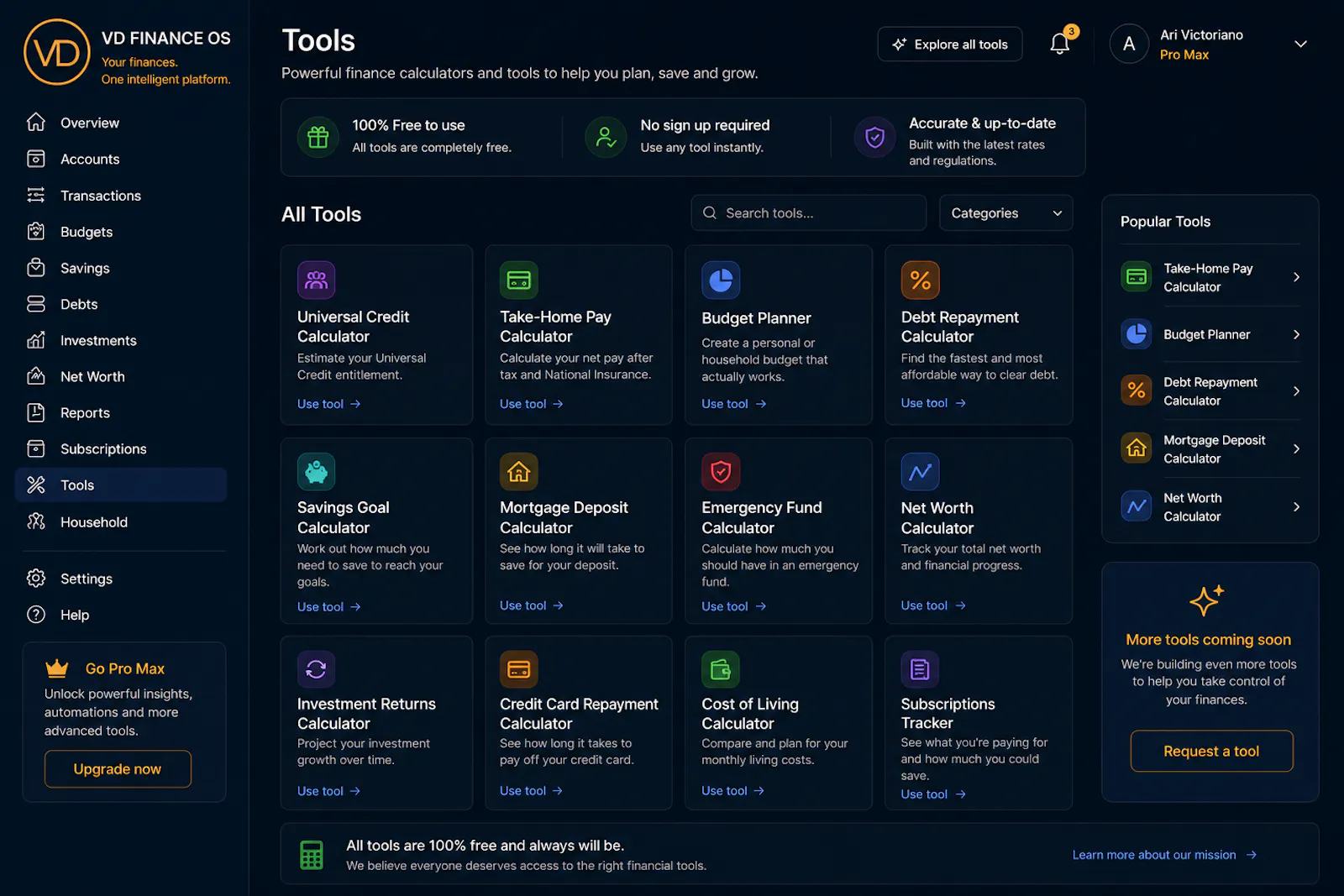VD Finance OS screenshot 5