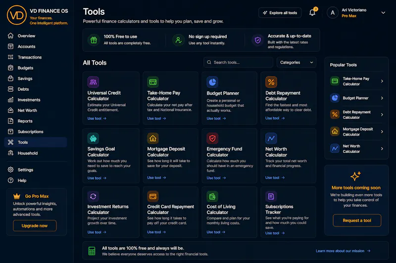 VD Finance OS screenshot 5