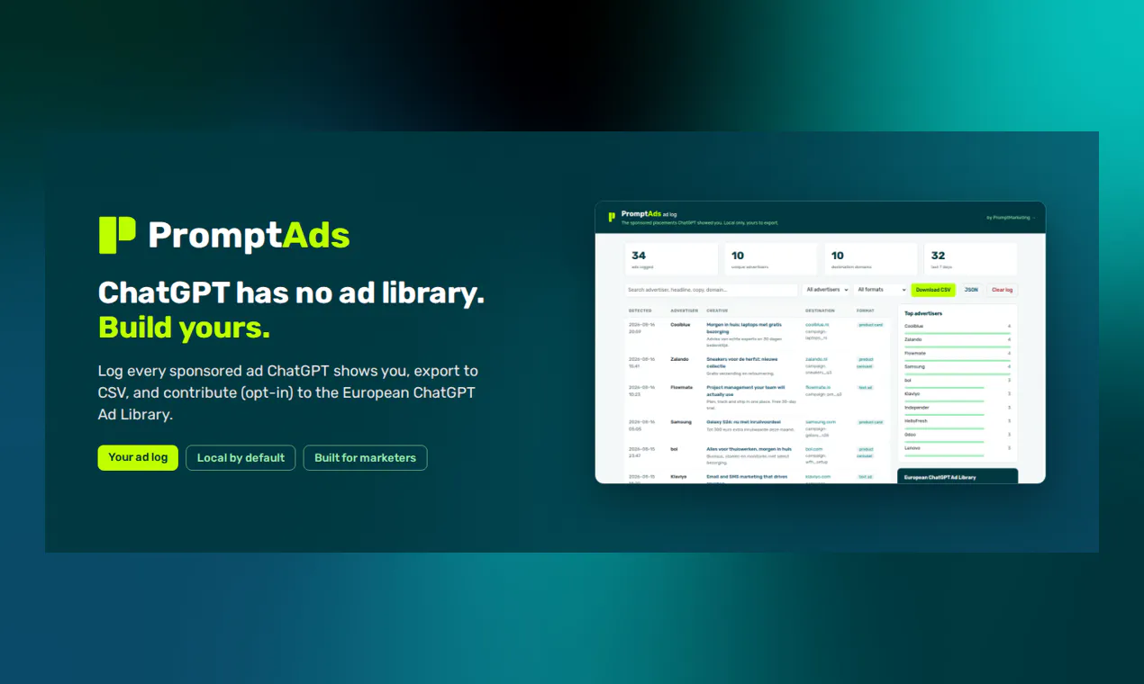 PromptAds: ChatGPT Ads Library gallery image