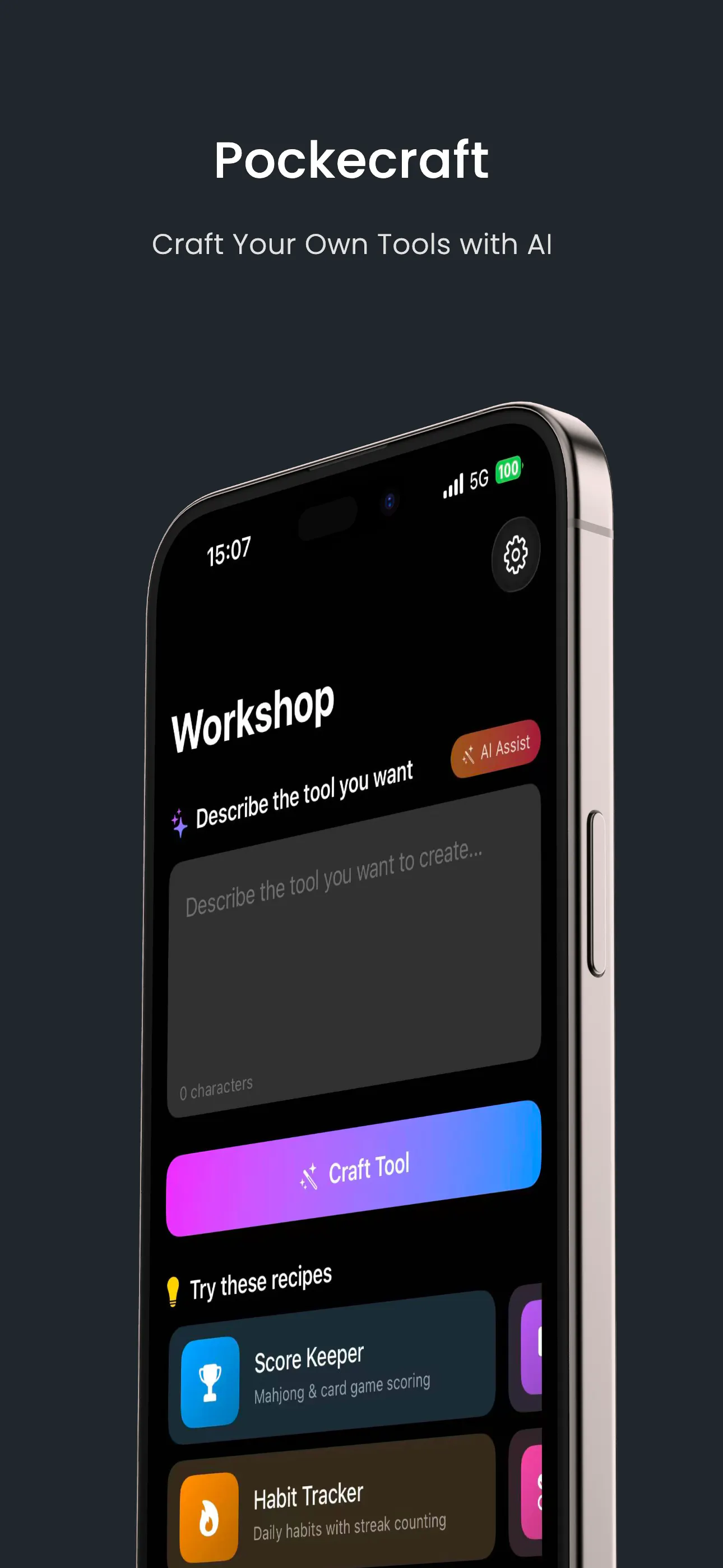 PockeCraft - AI Tool Maker のプロダクトバナー