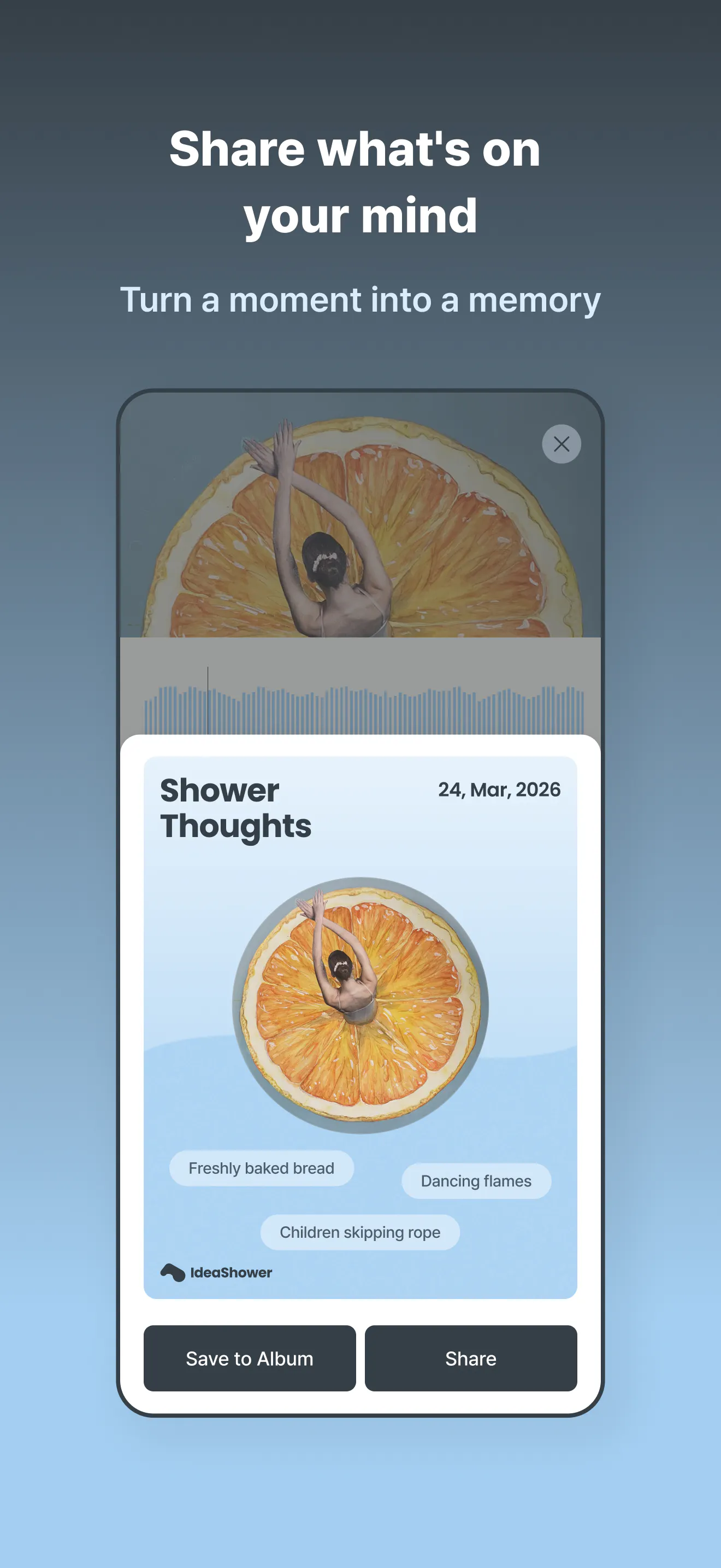 Idea Shower: AI voice journal gallery image