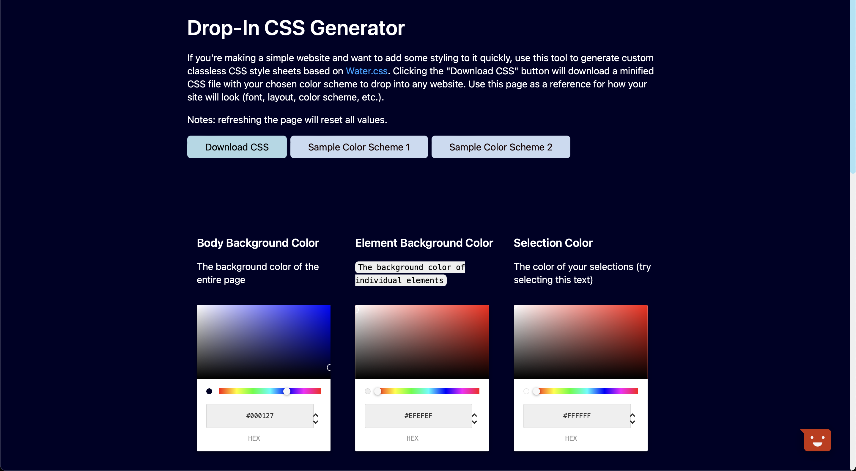Drop-in CSS Jeneratörü - Basit web siteleri için özel stil sayfaları oluşturun medya 4