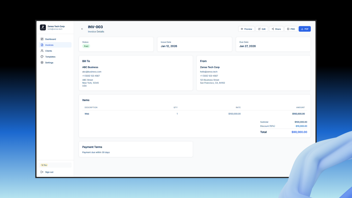 ZensoInvoice gallery image
