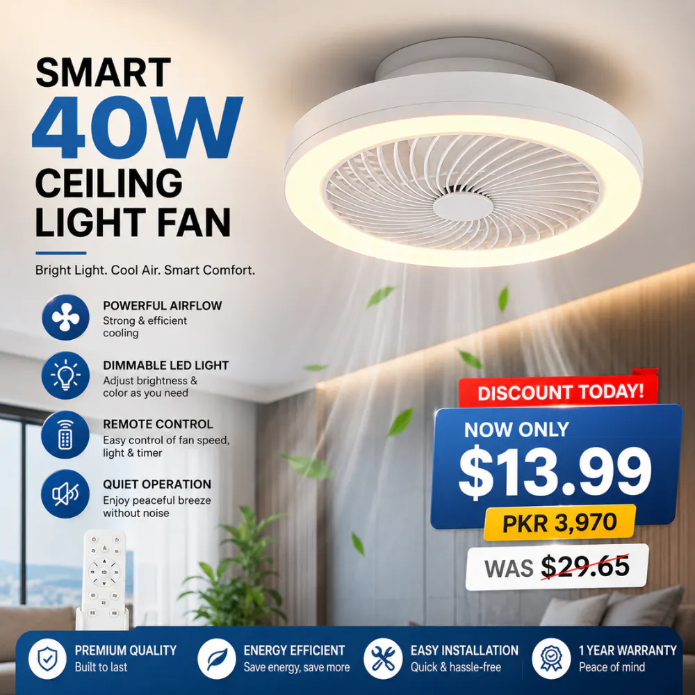 Smart 40W Ceiling Fan Light Sale. のプロダクトバナー