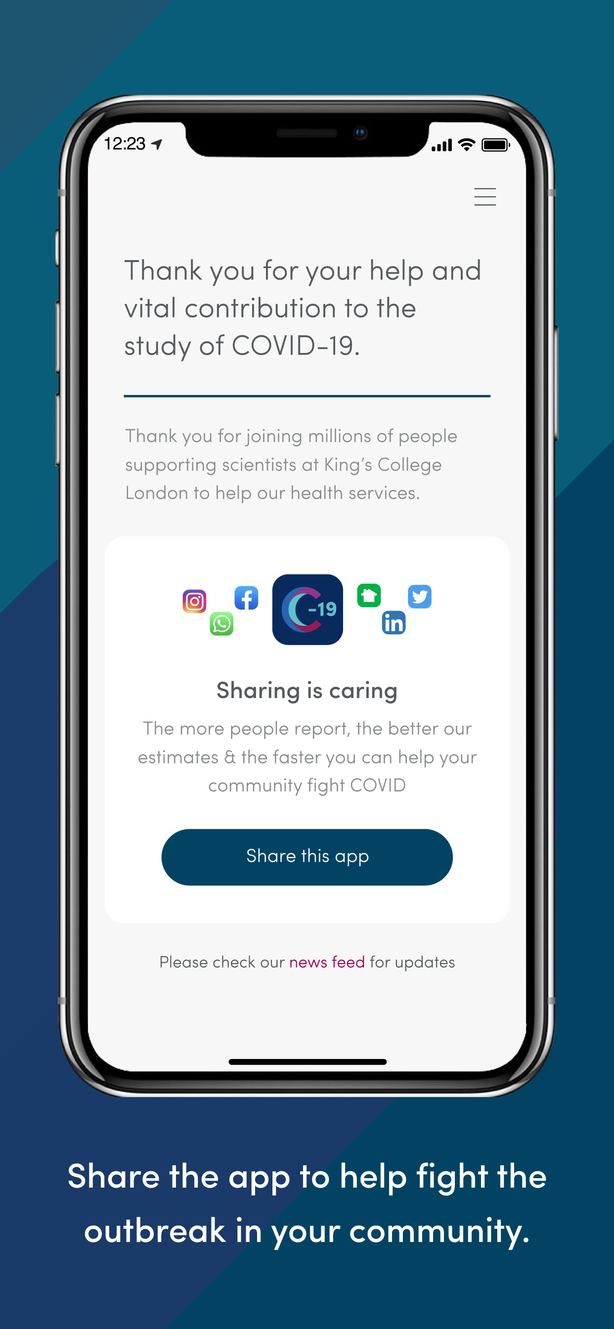 C-19 COVID Symptom Tracker gallery image