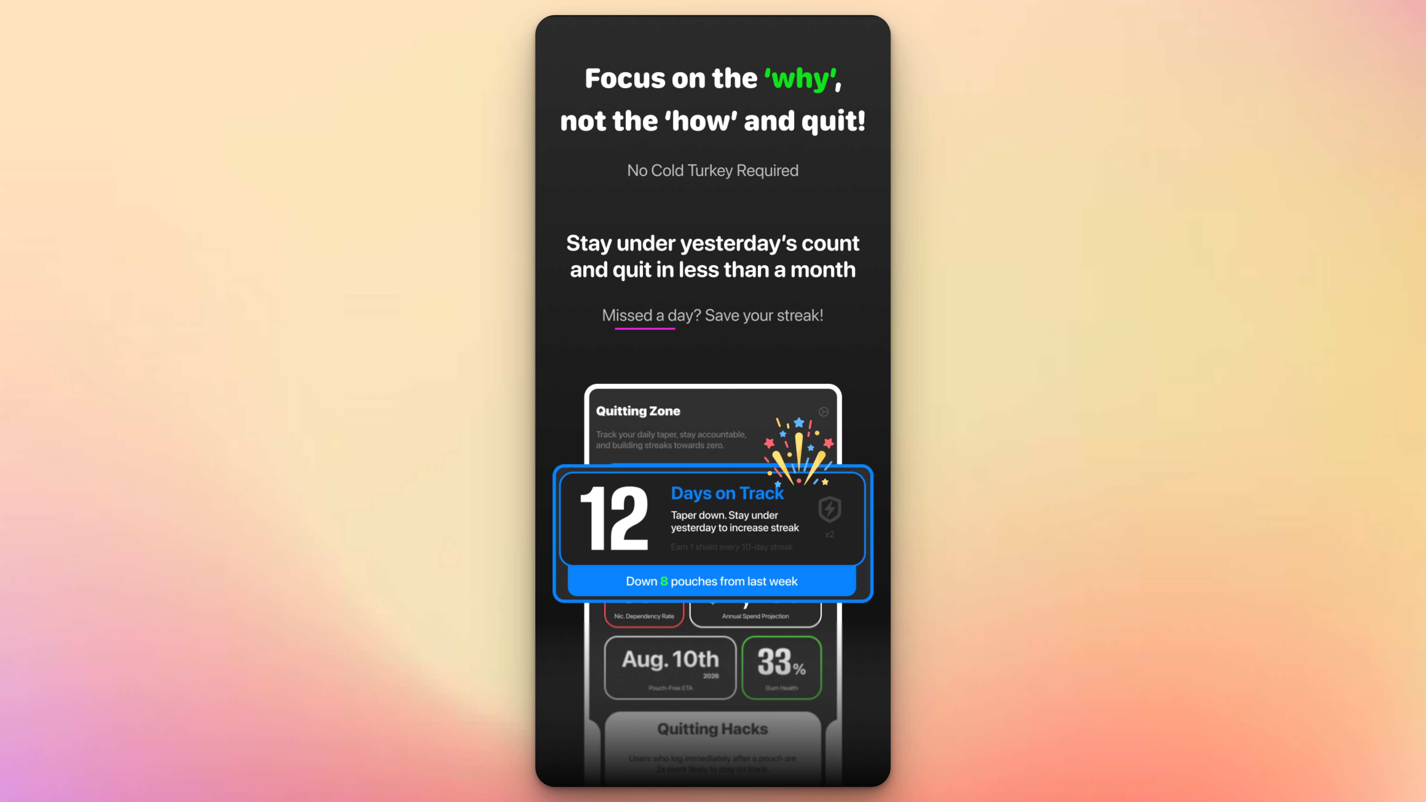 Track & Quit Zyn + Health Tools: Tyn - Screenshot 4 showing product features and functionality