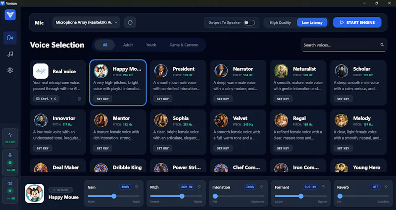 Voxium - Realtime AI Voice Changer screenshot 2