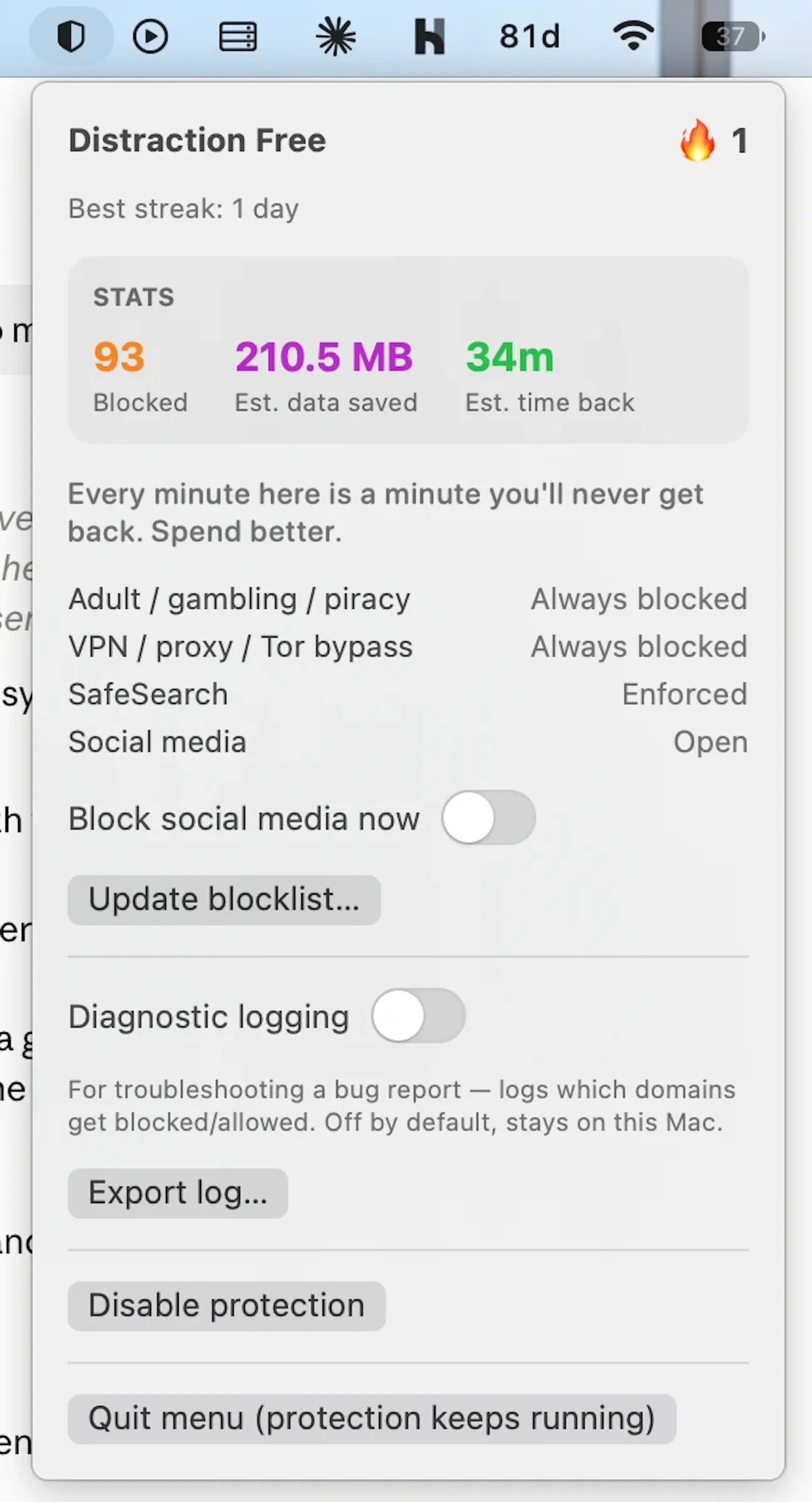 Distraction Free screenshot 1