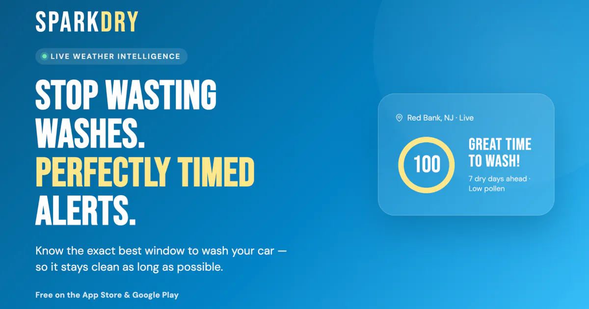 SparkDry: Car Wash Weather App gallery image