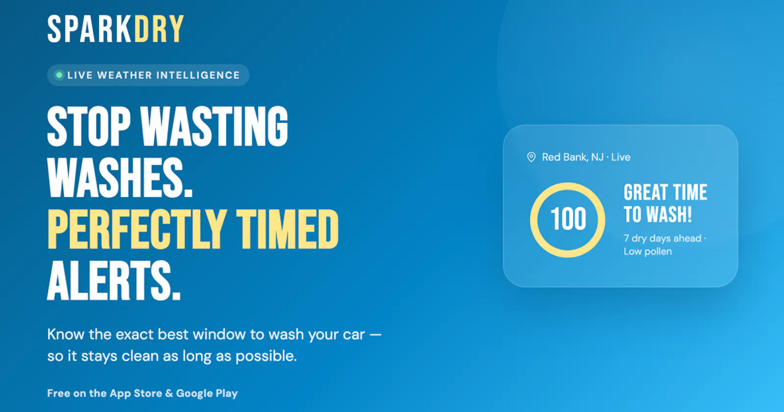 SparkDry: Car Wash Weather App screenshot 2