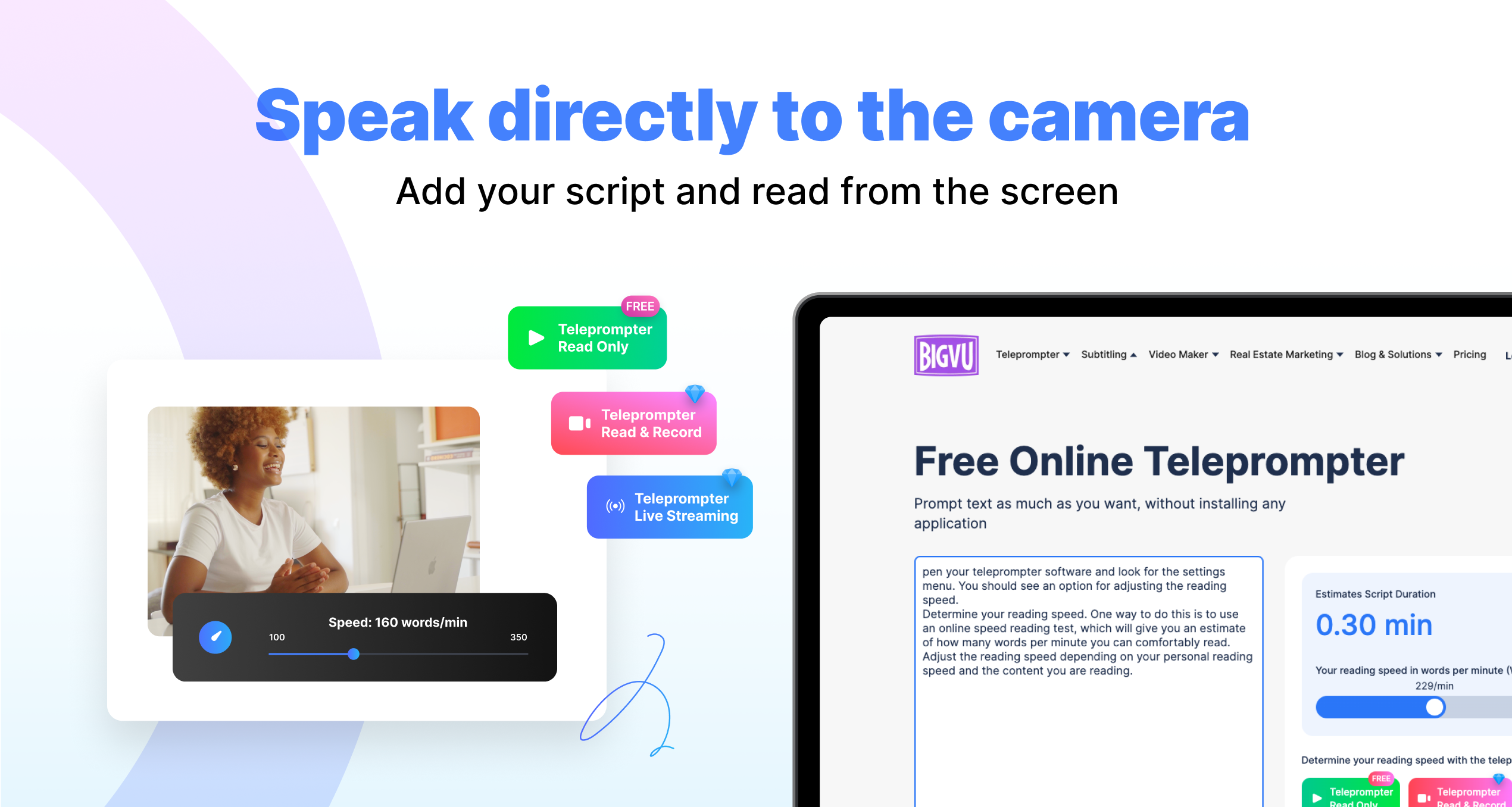 Ultimate GRATIS Teleprompter en línea - Habla con confianza, nadie sabrá que hay un guión media 2