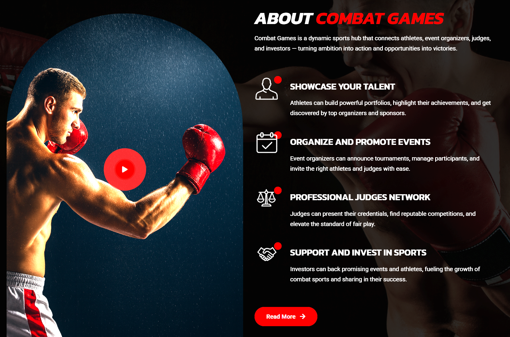 Média Jeux de combat - Plateforme SaaS pour les athlètes, les organisateurs, les juges et les investisseurs 1