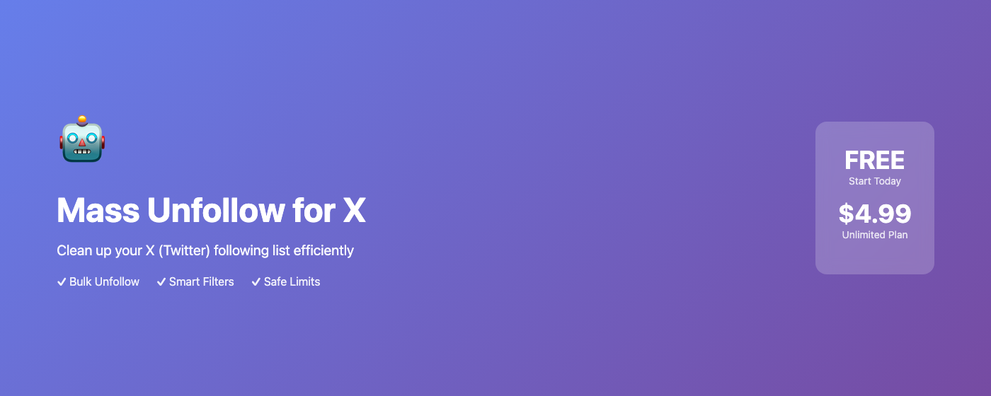 Mass Unfollow for X ( Twitter ) gallery image