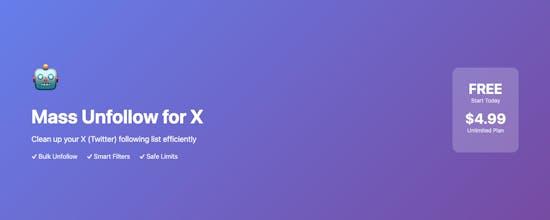 Mass Unfollow for X ( Twitter ) gallery image