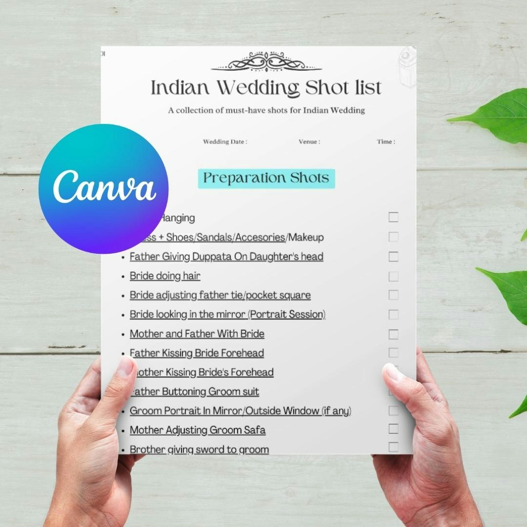 Fotografía de boda Shotlist