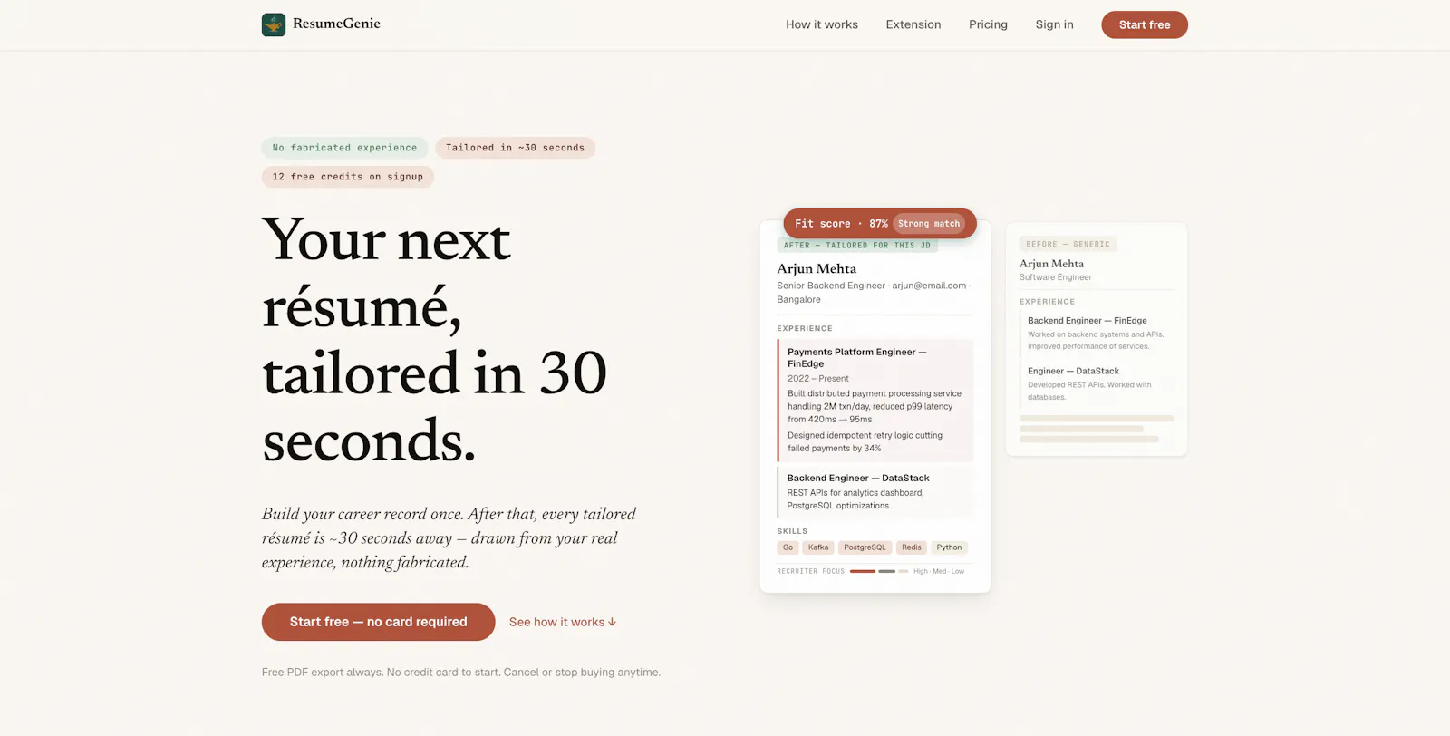 ResumeGenie screenshot 2