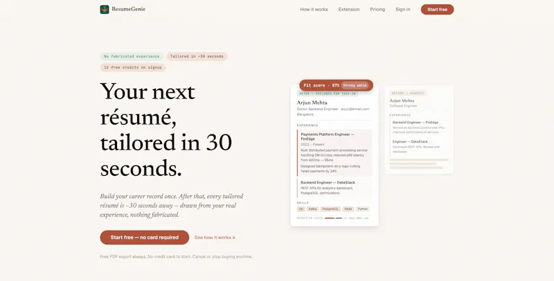ResumeGenie screenshot 2