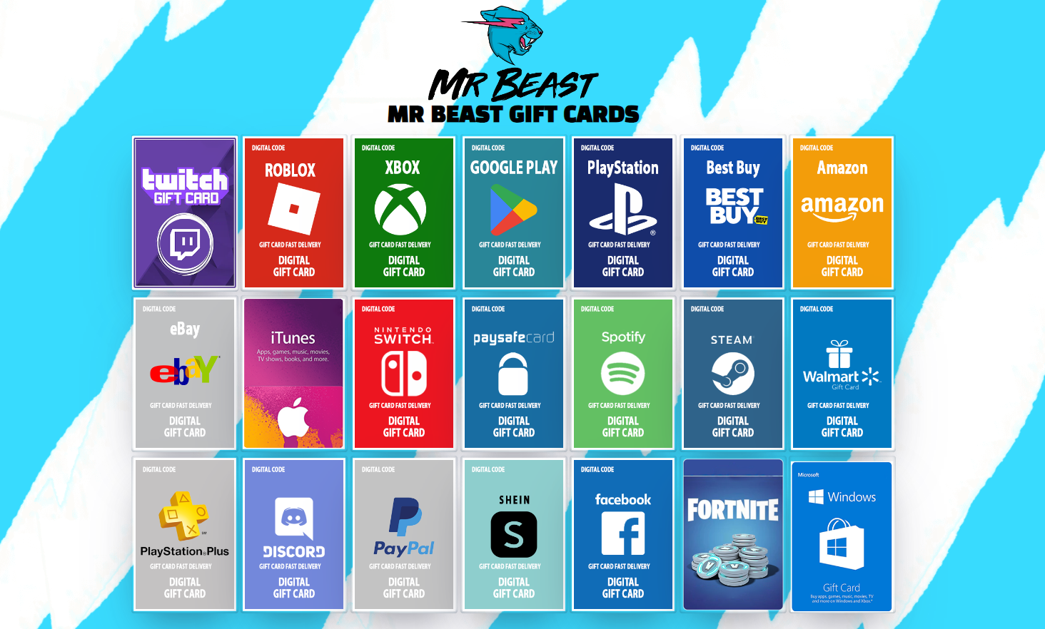 Mrbeast 기프트 카드