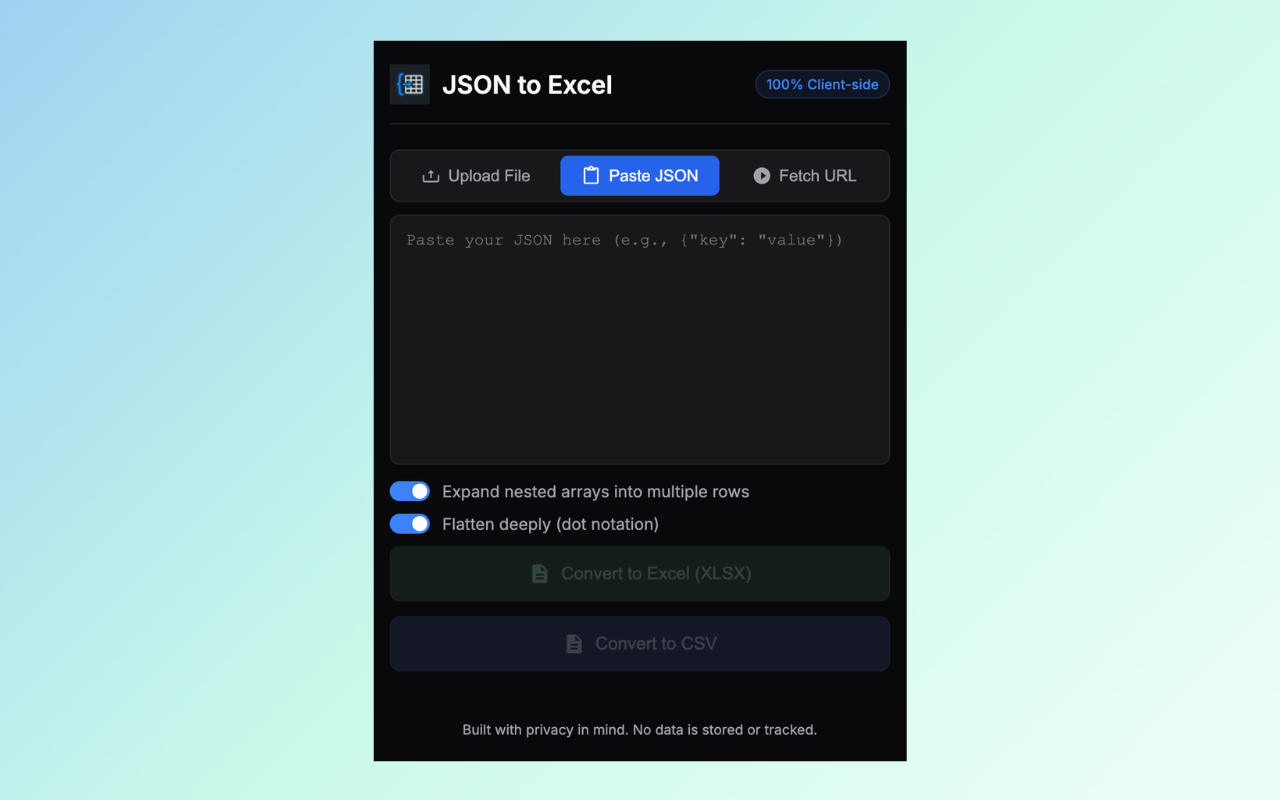 JSON to Excel Converter gallery image