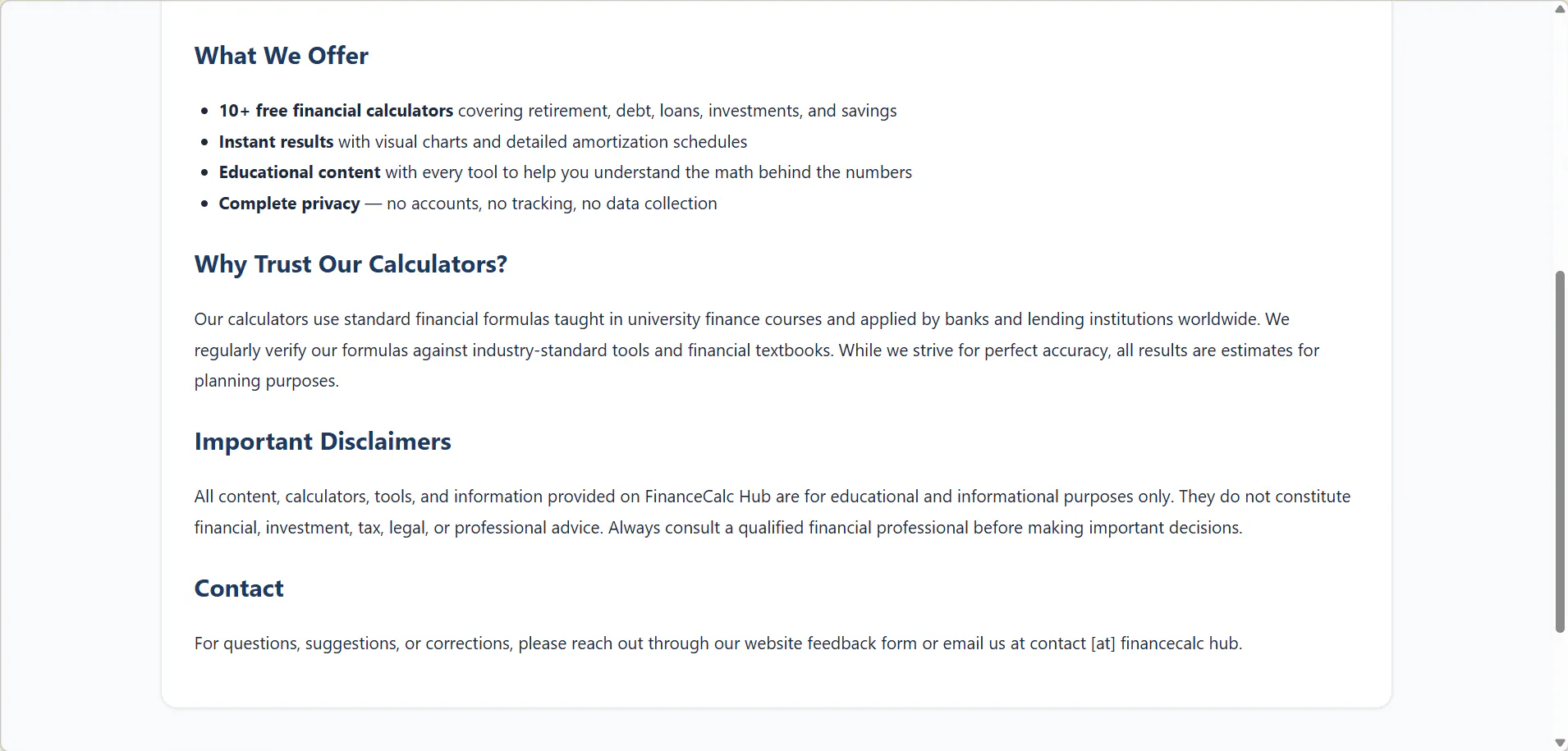 FinanceCalc Hub gallery image
