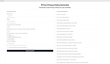 Free AI Privacy Policy & ToS Generator gallery image