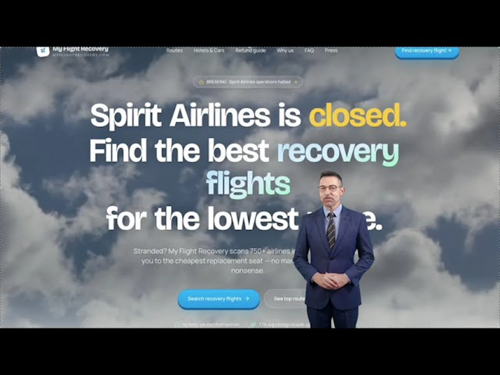 MyFlightRecovery.com screenshot 1 (video preview)