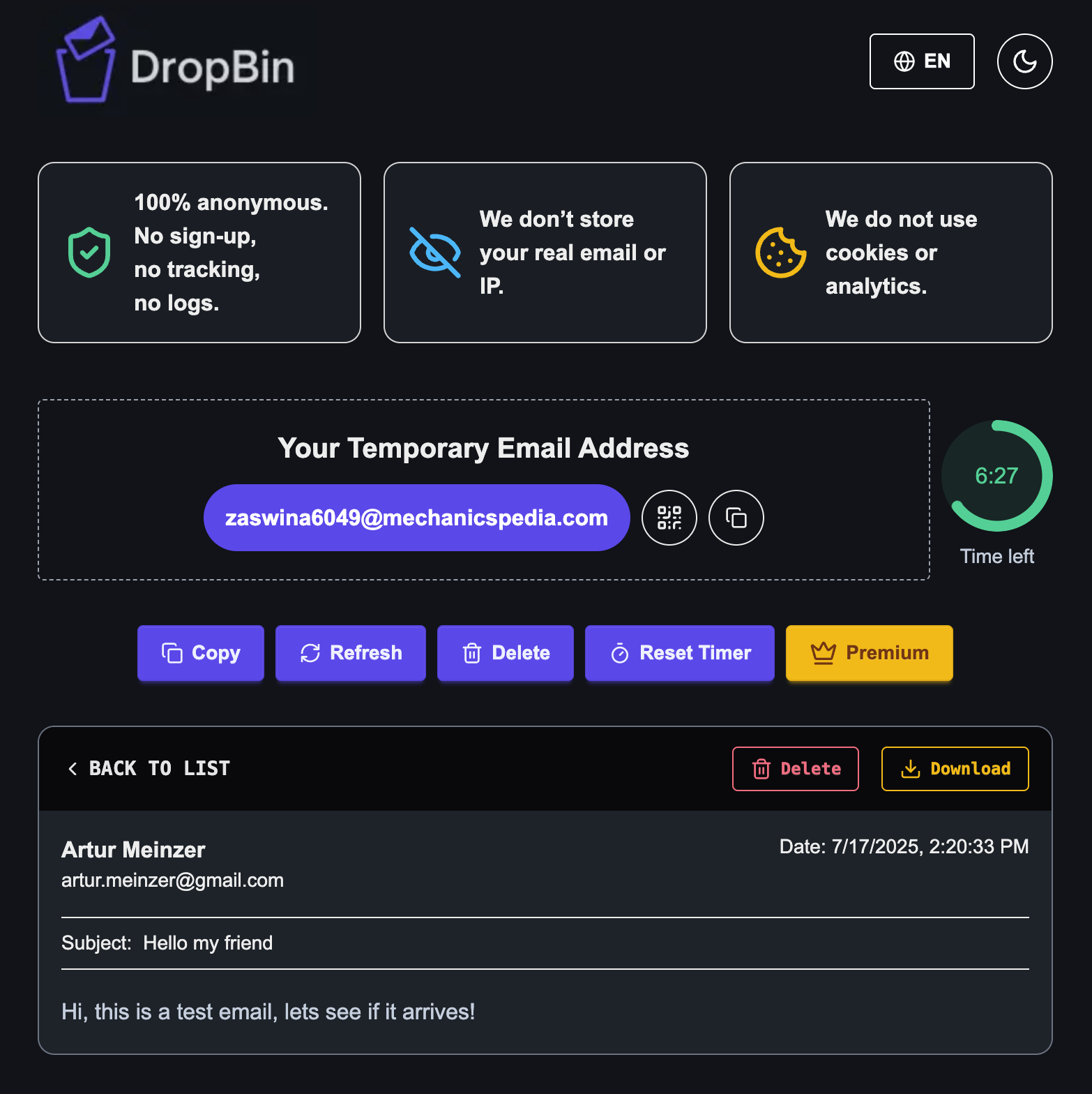 Mídia 2 de Dropbin - Email temporário gratuito - Dropbin: e -mail temporário gratuito - sem inscrição, sem problemas