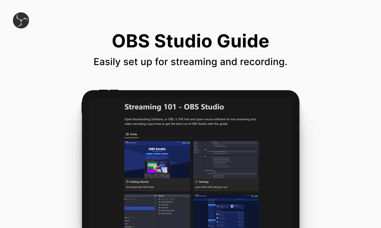 OBS Studio Guide - Get started with OBS Studio for streaming and recording media 1