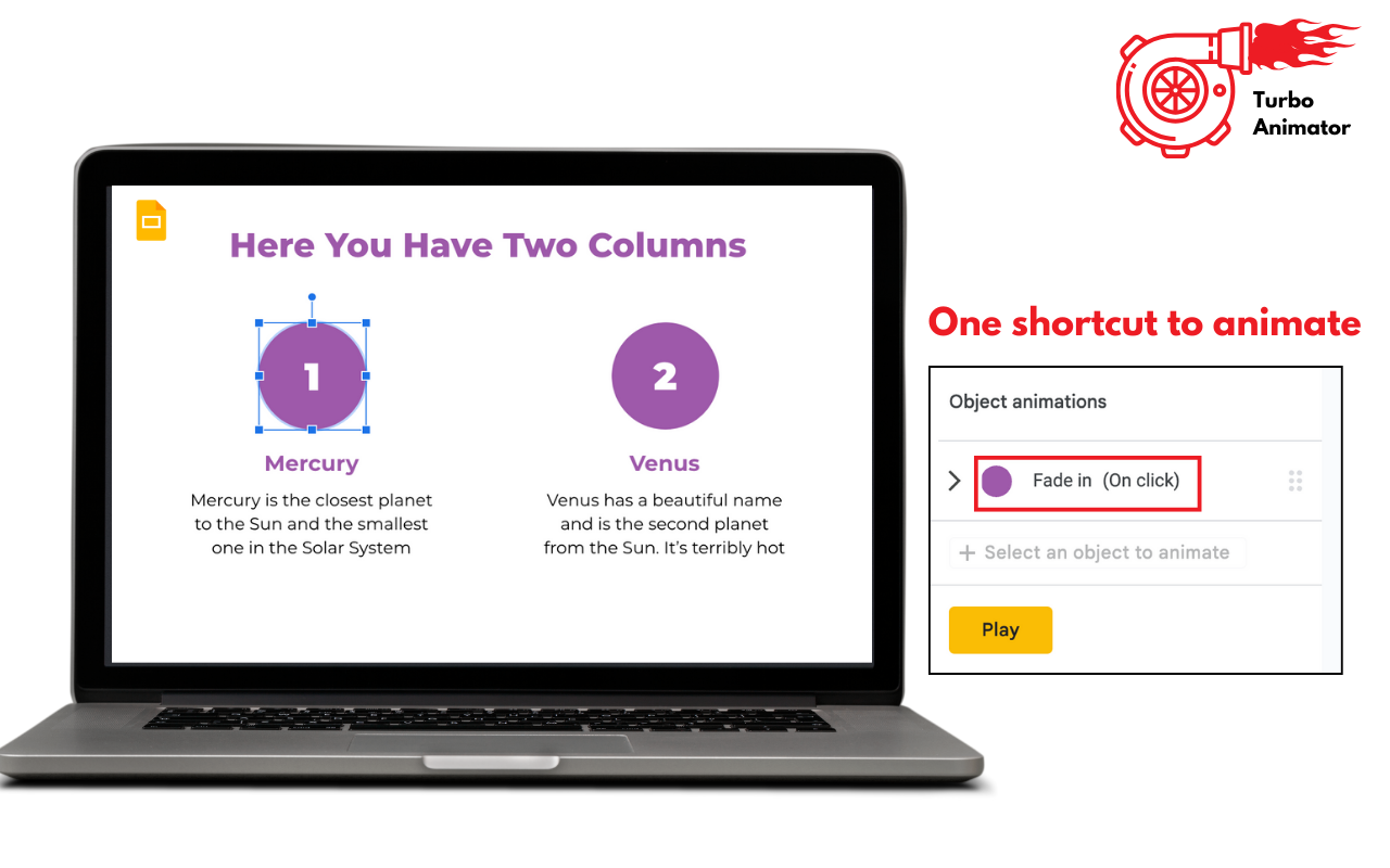 Turboanimator voor Google -dia's media 3