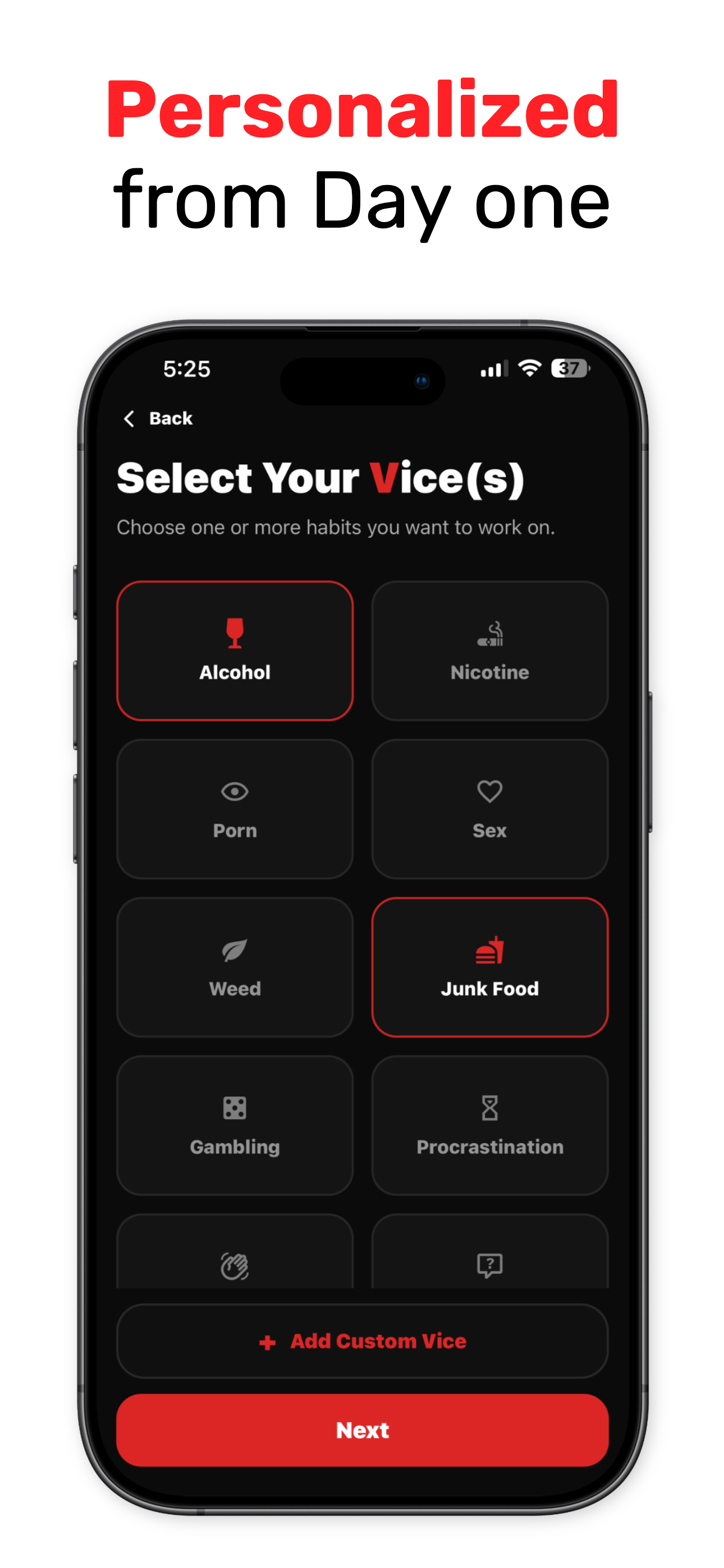 AdVice - Break Bad Habits - Screenshot 2 showing product features and functionality