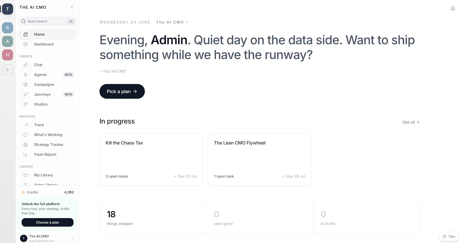 The AI CMO screenshot 2
