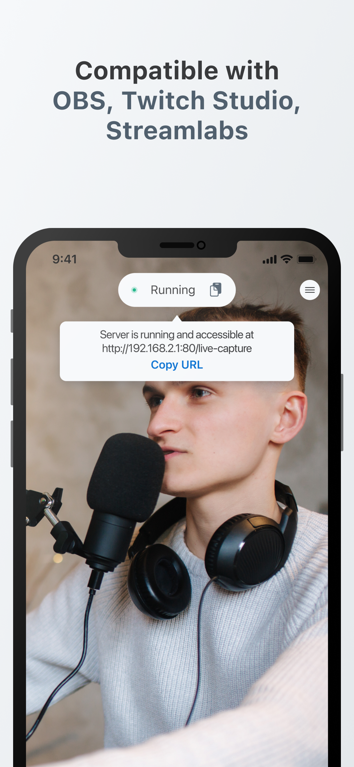 وسائط StreamCam - كاميرا ويب LiveStream - استخدم جهاز iPhone الخاص بك ككمام ويب ، لـ OBS ، Twitch Studio والمزيد 3