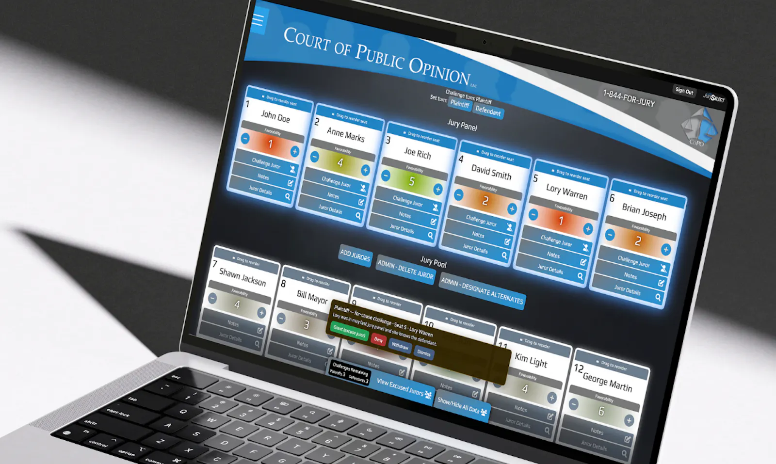 COPO JurySelect screenshot 2