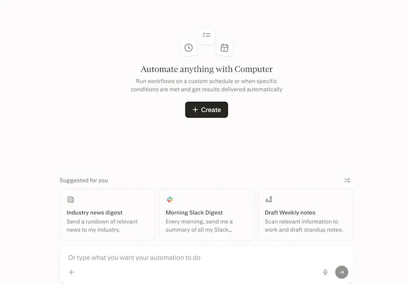 Automations in Perplexity Computer screenshot 3