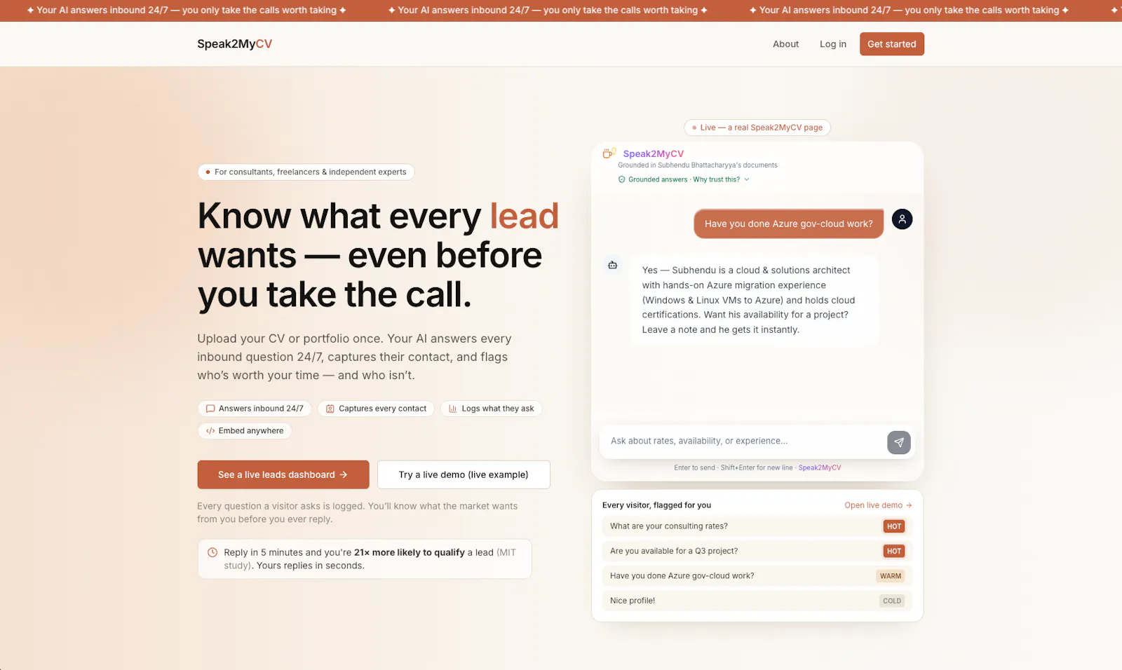 Speak2MyCV screenshot 1